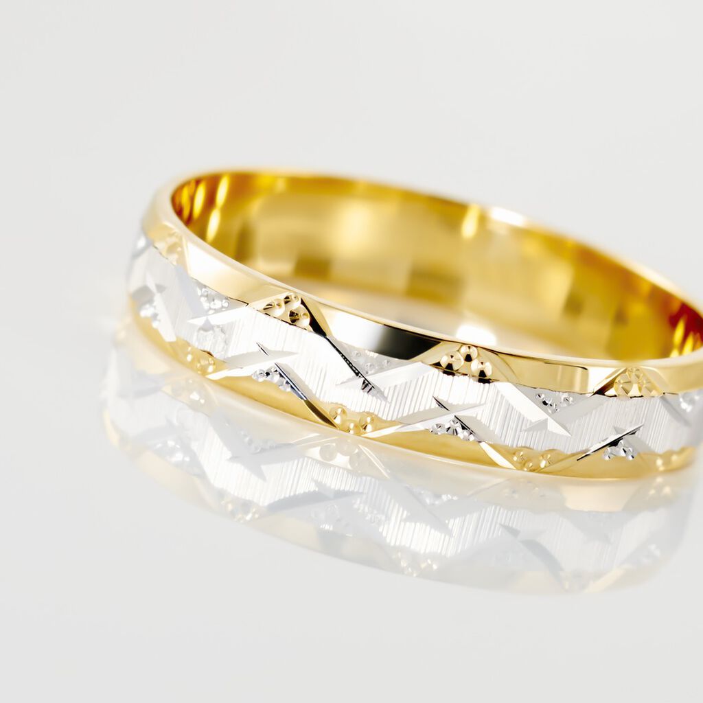 Alliance Clotilde Ruban Plat Or Bicolore