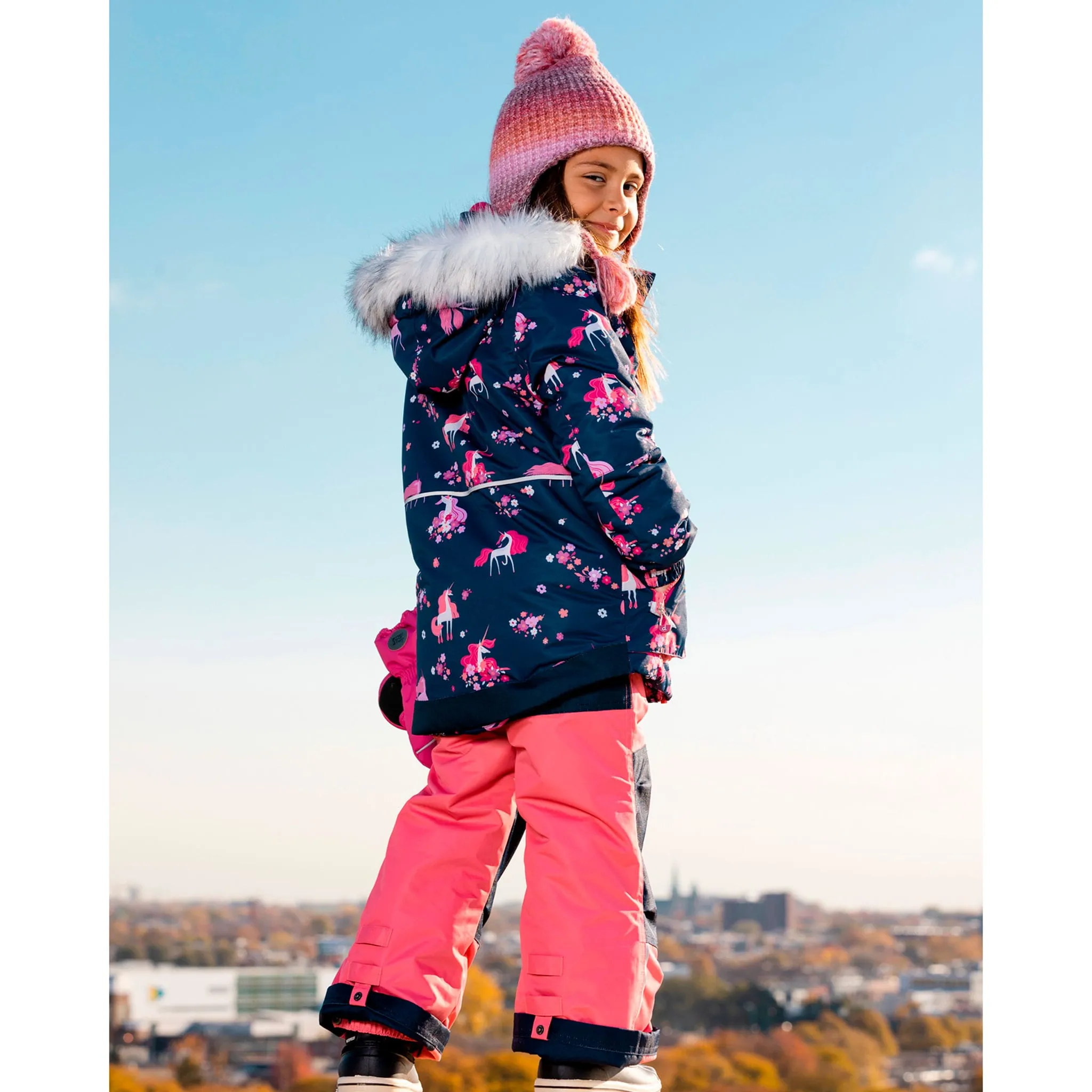 Deux par Deux Habit de Neige 2 Pièces Imprimé Licorne 2-6ans