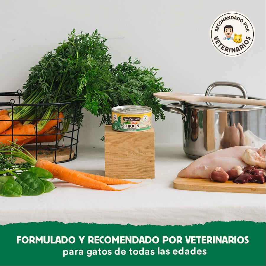 Ração enlatada Wild Balance BARF de Frango e Vegetais para gatos