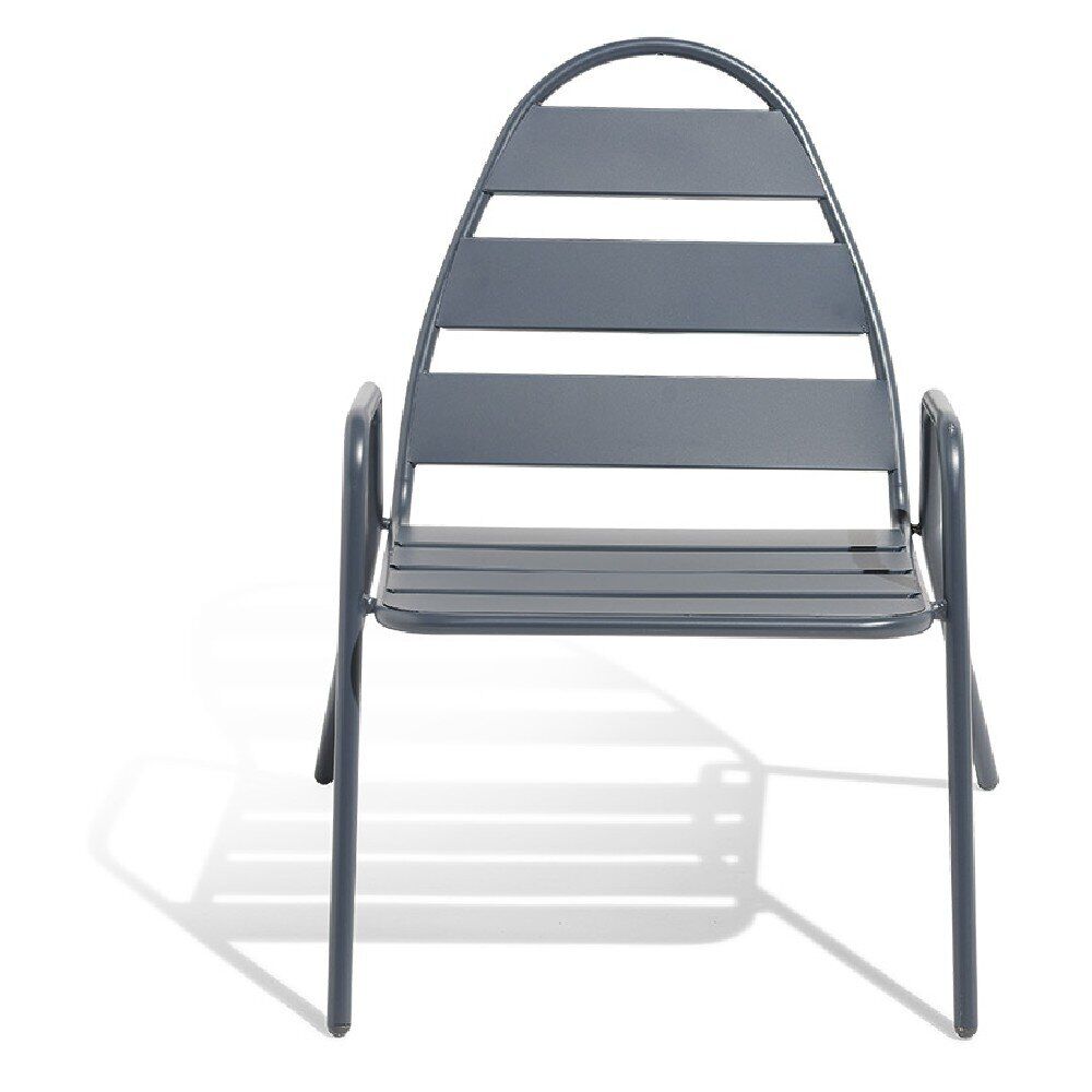 Fauteuil d'extérieur Fun acier gris ardoise 68x71xH79cm