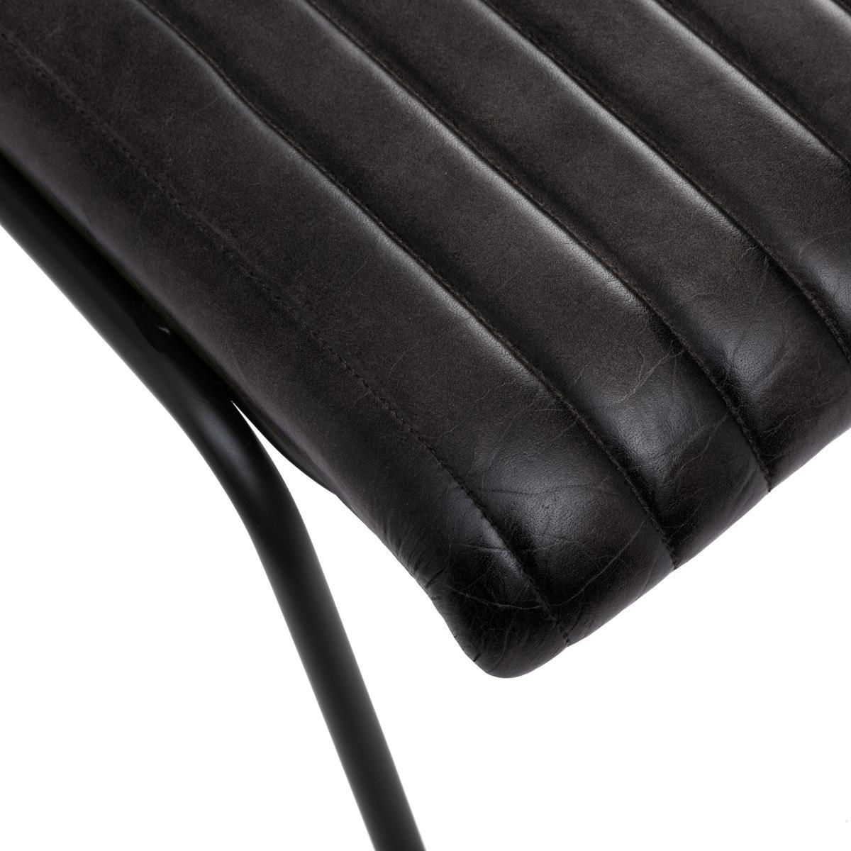 CHAISE CUIR NOIR DARIO