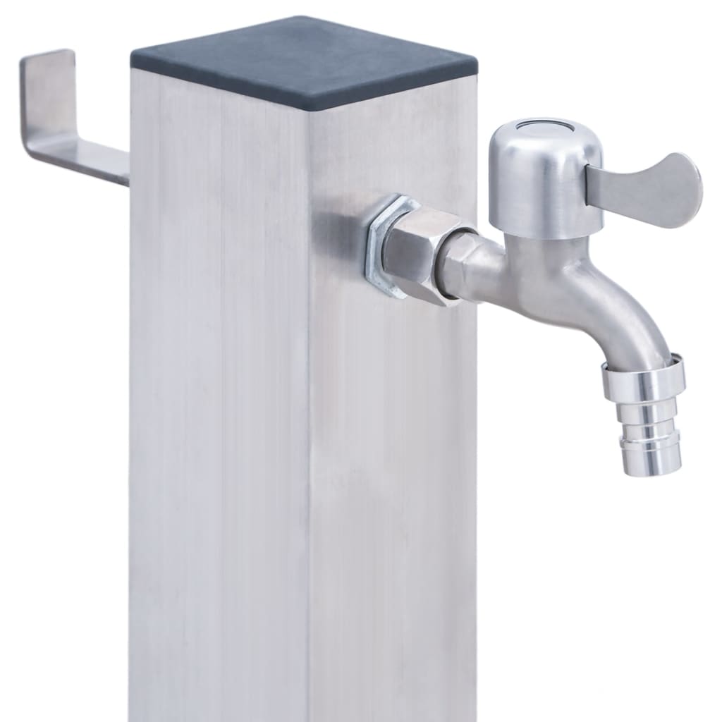 Colonne à eau de jardin 60 cm acier inoxydable carré