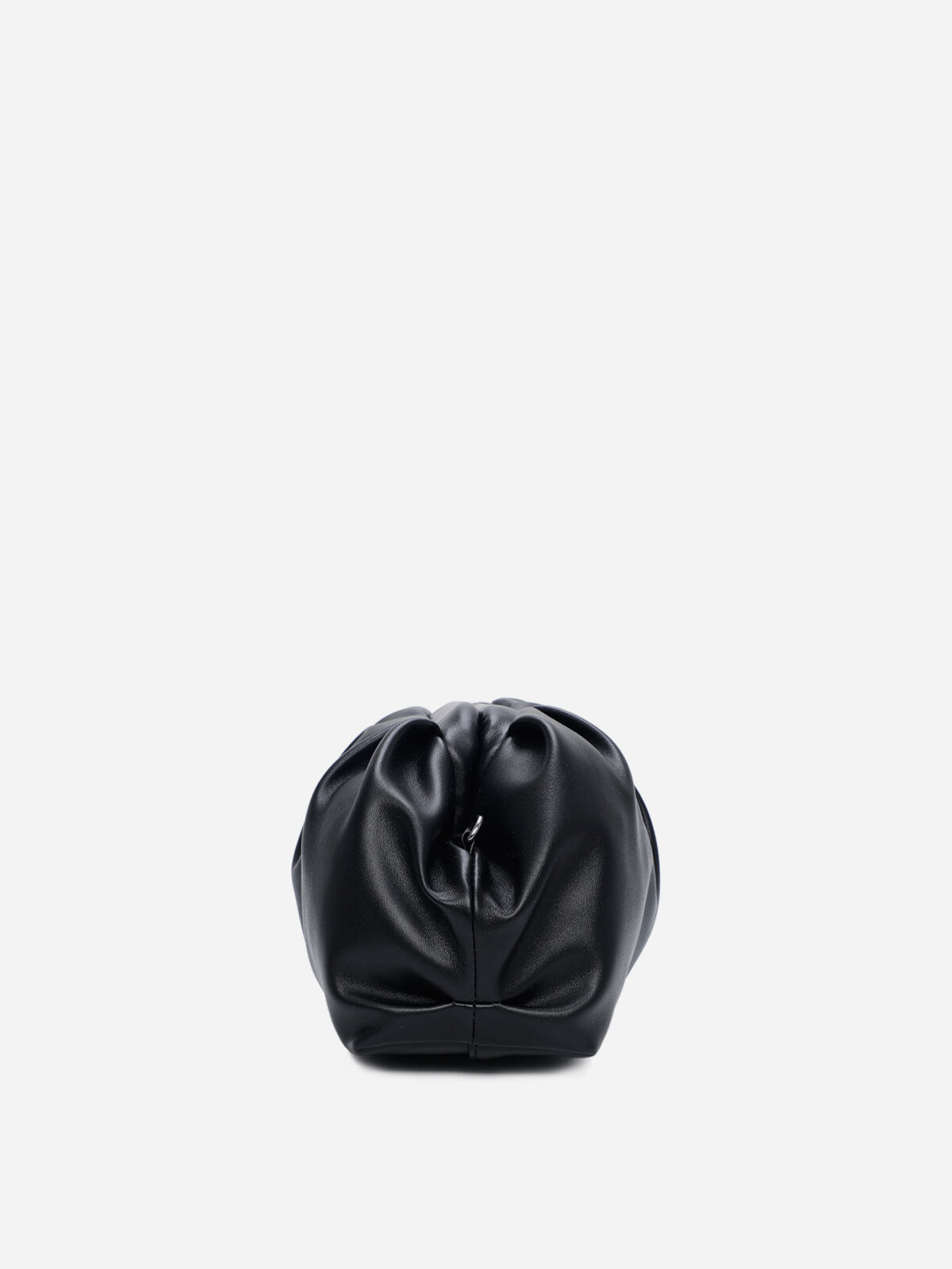 Sac à main en simili froncé- Noir