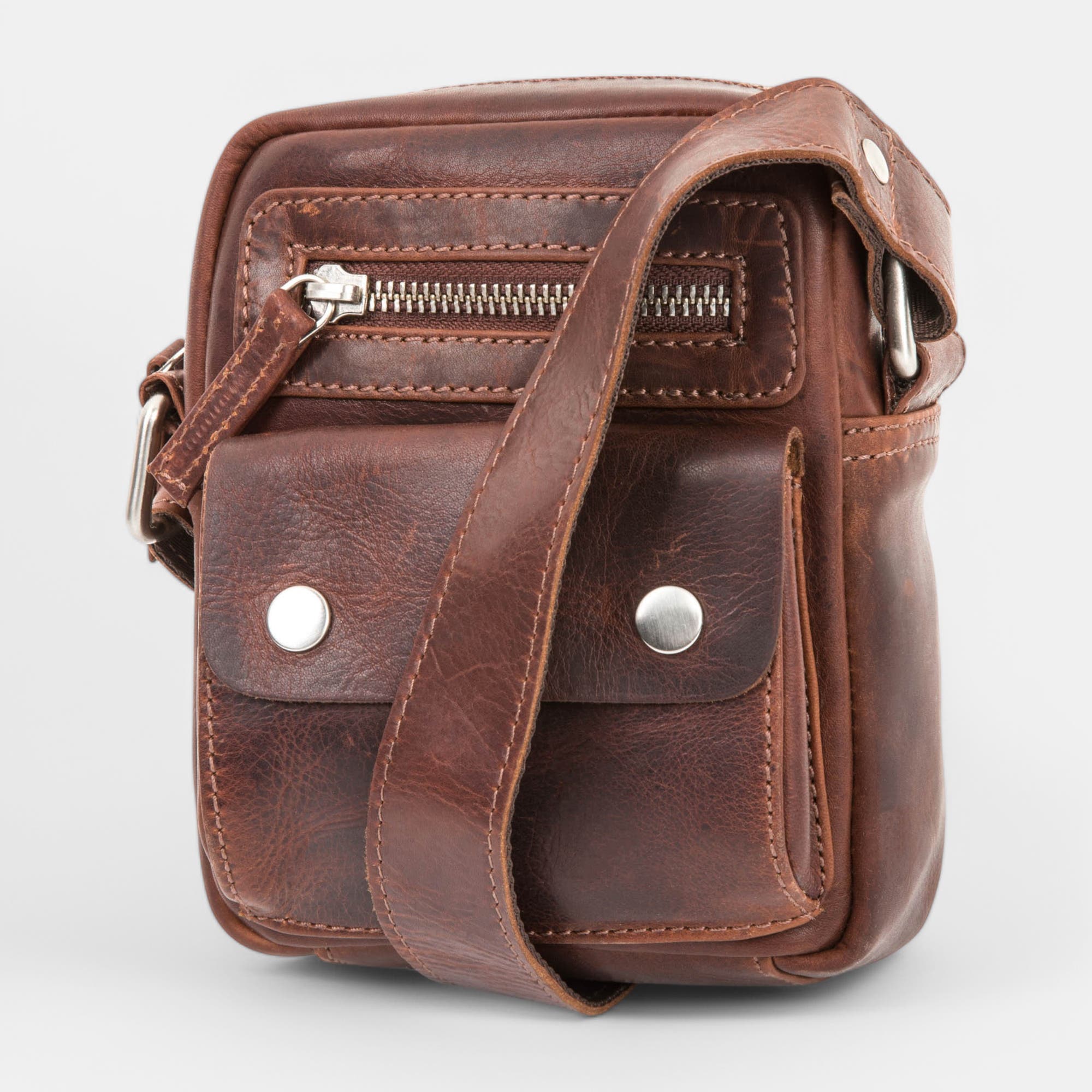 Sac homme en cuir marron
