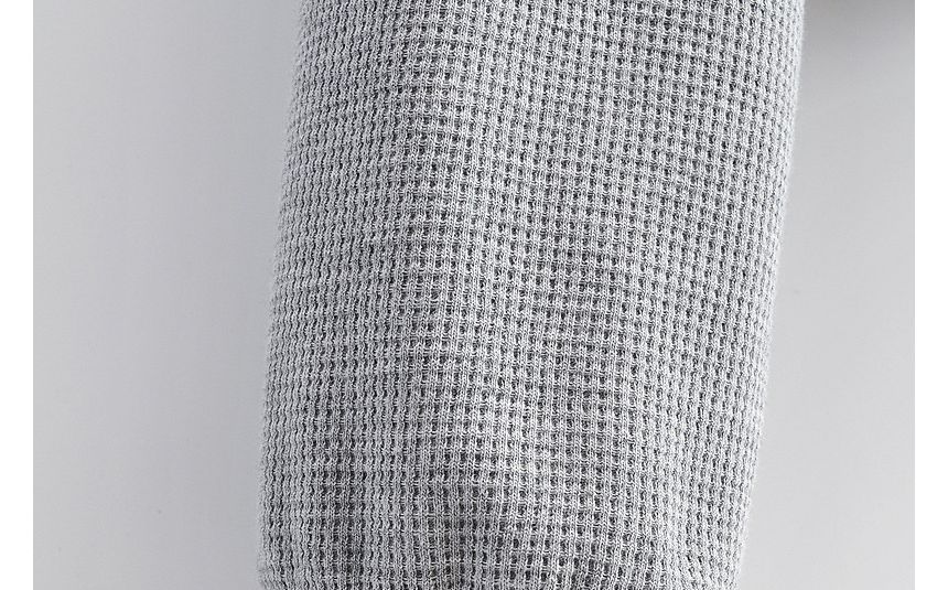 Sundine - Effen cropped hoodie met wafelstructuur en rits