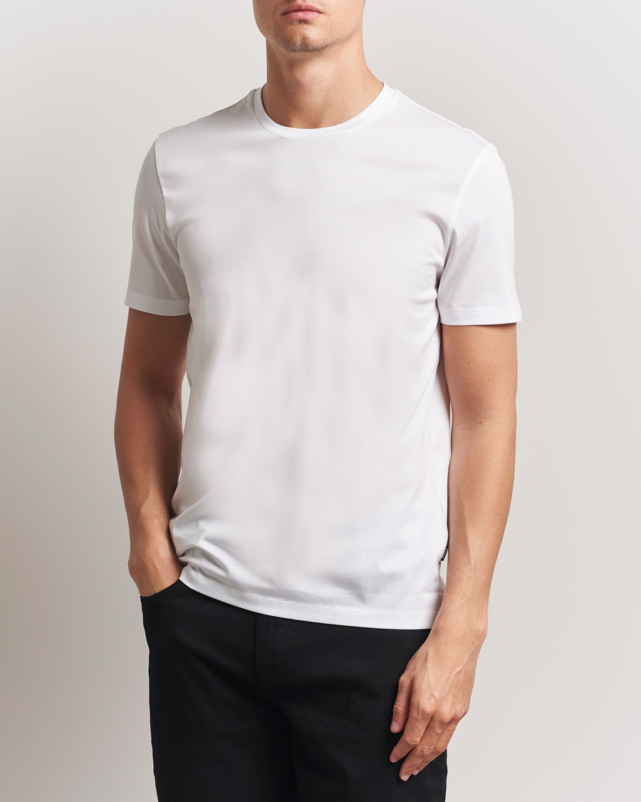 BOSS BLACK Tessler Mercerized Crew Neck T-Shirt White