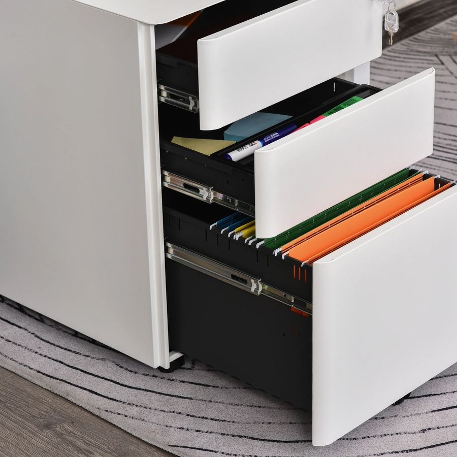 Vinsetto Aktenschrank mit Schließfach weiß