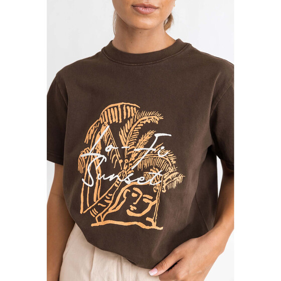Rhythm Lo Fi Sunset Ss T-Shirt Dark oak Women FA22
