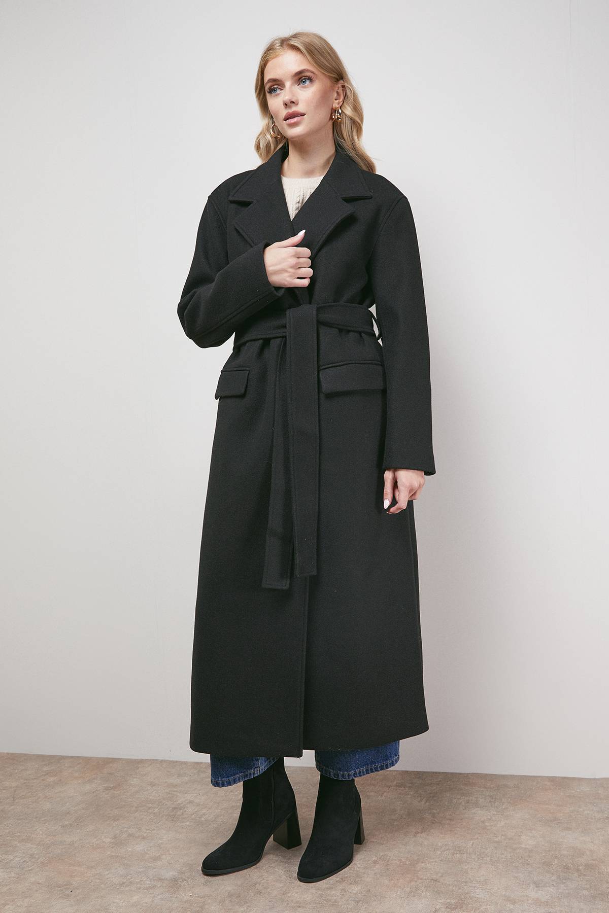 Oasis Manteau Mi-Long avec Ceinture Nouée