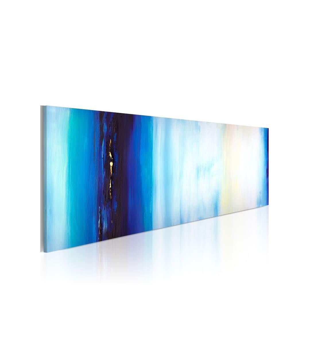 Paris Prix - Tableau Peint à La Main liquide Bleu 40x100cm