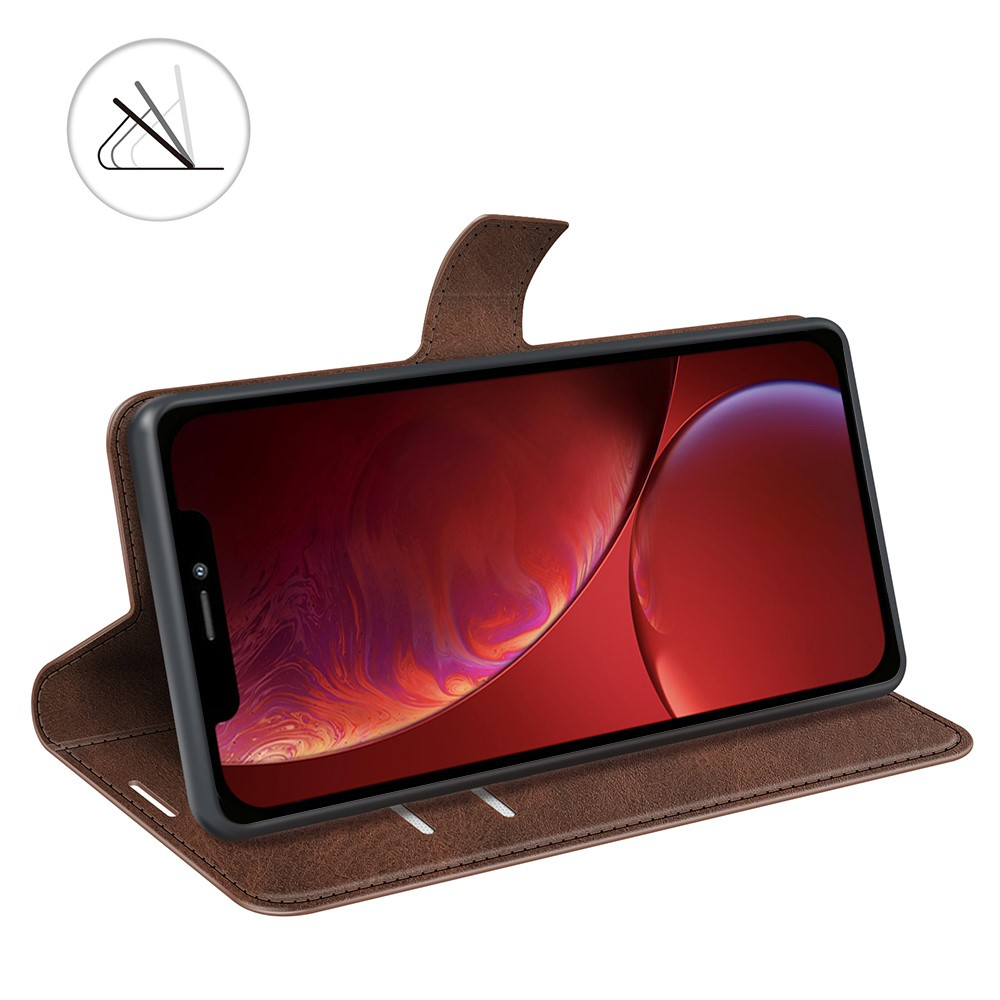iPhone 13 Pro Vintage Leder Tasche Flip Cover mit Kartenfächer - Braun