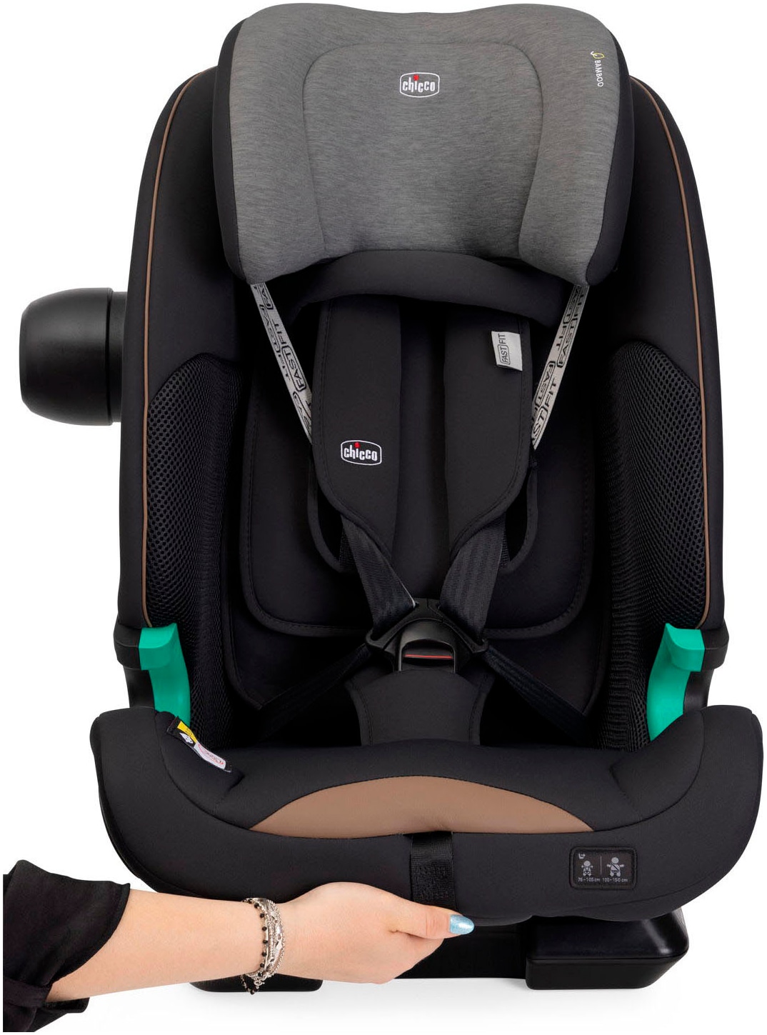 Chicco Autokindersitz »Autokindersitz Seat&Go i-Size, Posh Black« ISOFIX-Befestigung