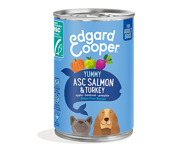 Edgard & Cooper Adult Hondenvoer Blikjes Zalm en Kalkoen 6 x 400 gram | 12551
