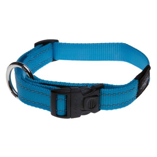 Coleira ajustável Rogz Utility para cães, turquesa.