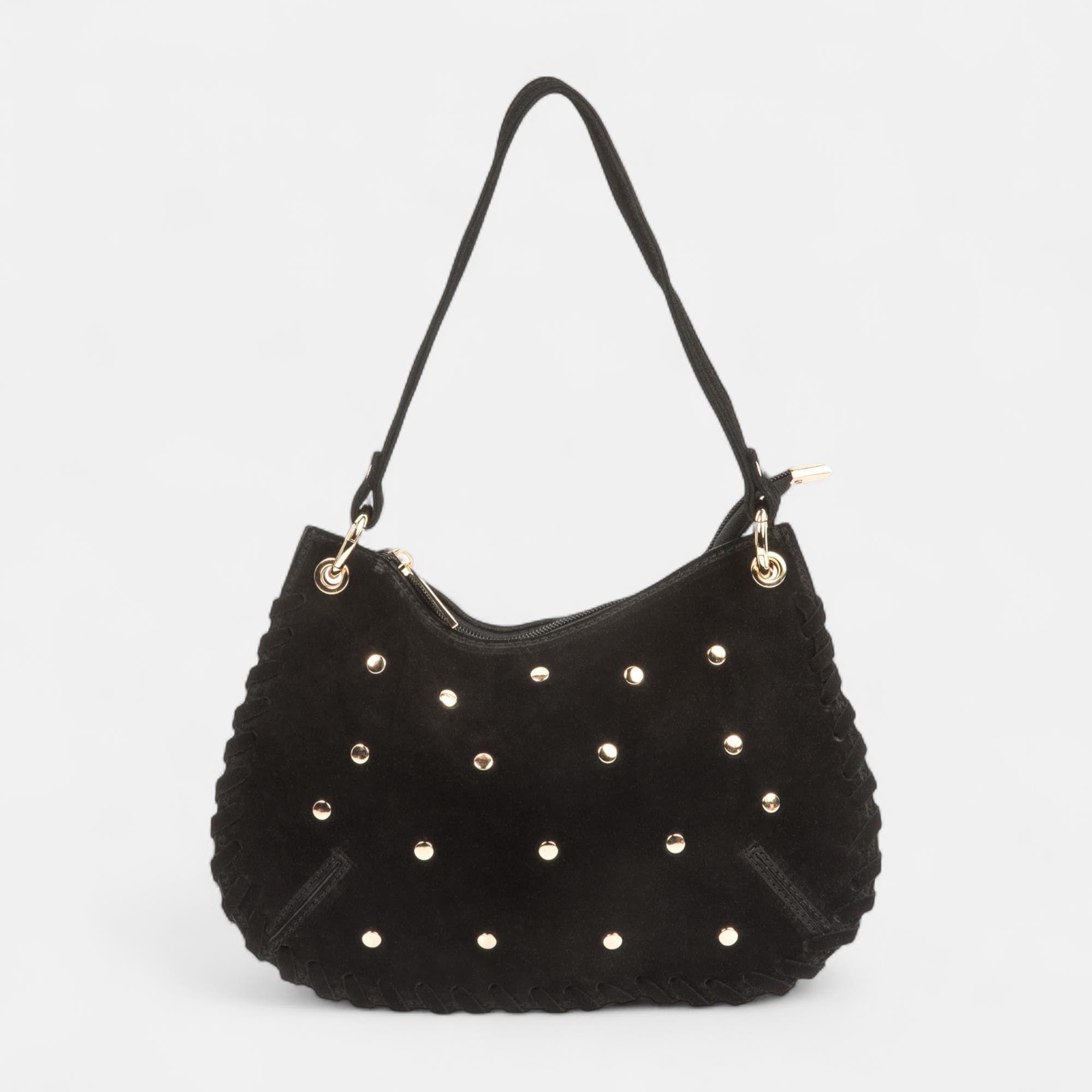 Sac bandoulière en cuir noir