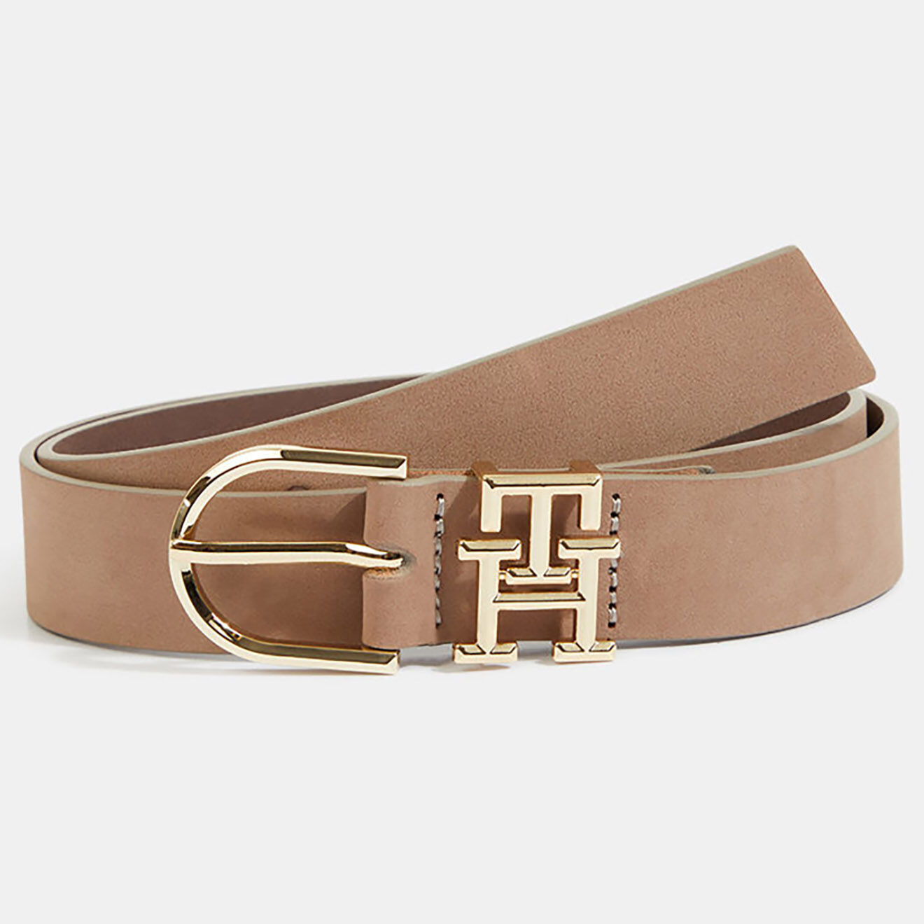 Tommy Hilfiger Ceinture en Velours de Cuir Lux beige