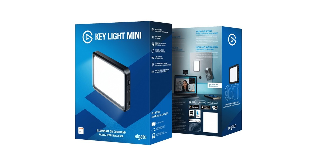 ElgatoKey Light Mini ledverlichting  (Zwart, 2900K - 7000K, Wifi)