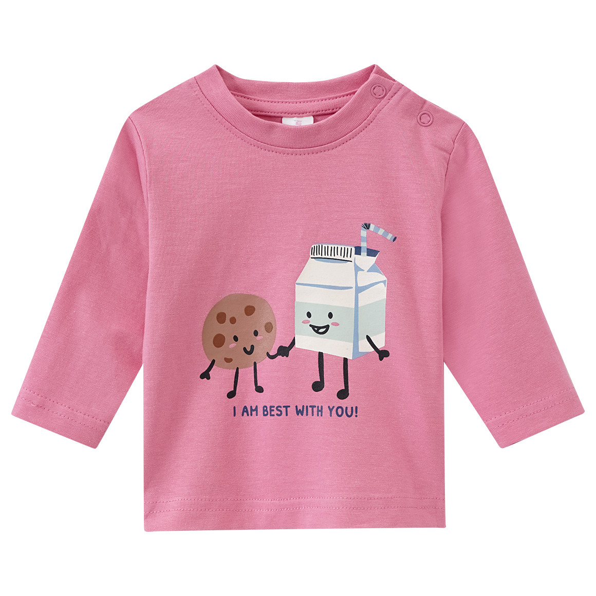 Topomini Newborn Langarmshirt mit Frühstücks-Print rosa