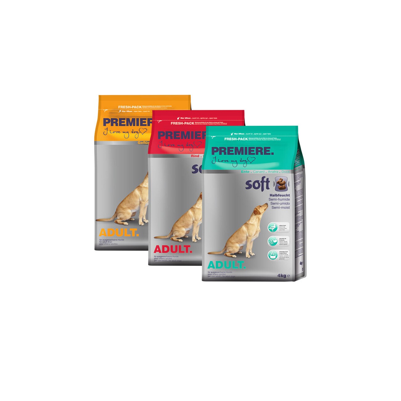 PREMIERE Soft Adult Probierpaket 3x4kg