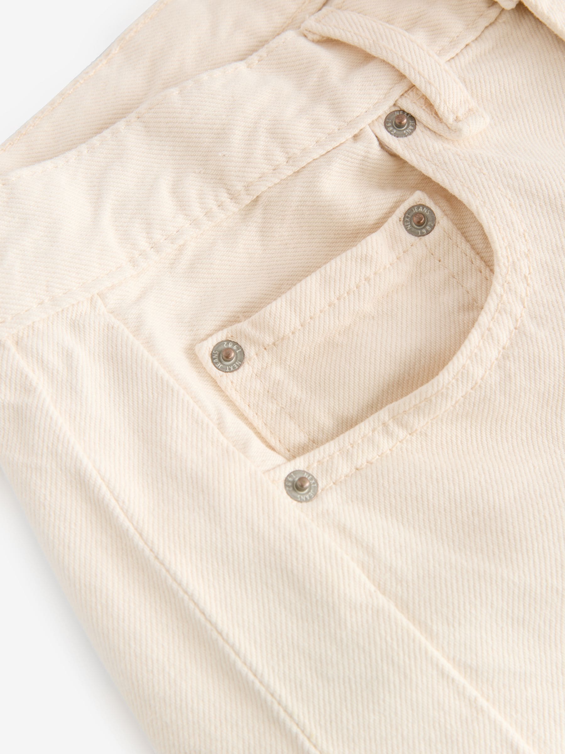 Ecru - 100% katoenen boogvormige barrel jeans
