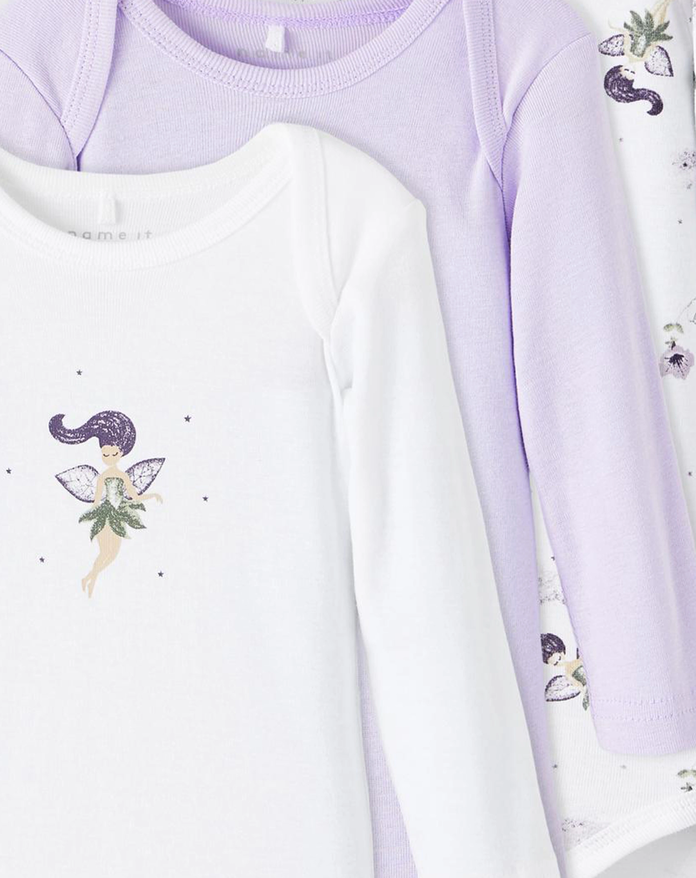 Langarm-Body NBFBODY 3er-Pack in orchid petal