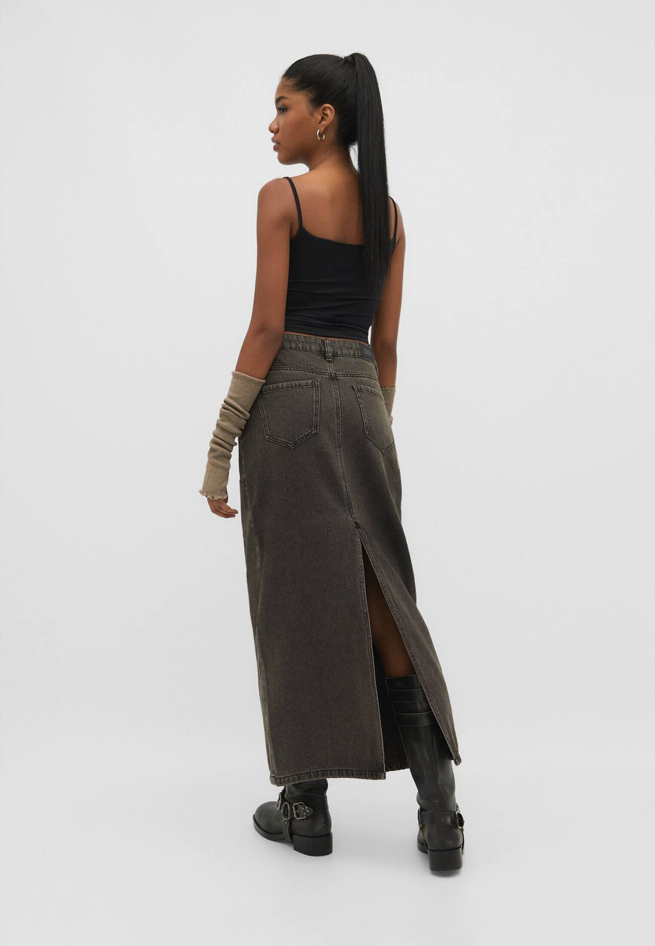 Saia longa de jeans