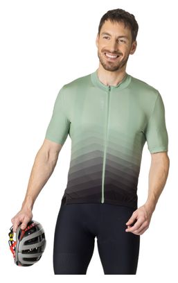 Maillot Manches Courtes Zippé Odlo Zeroweight Vert / Noir