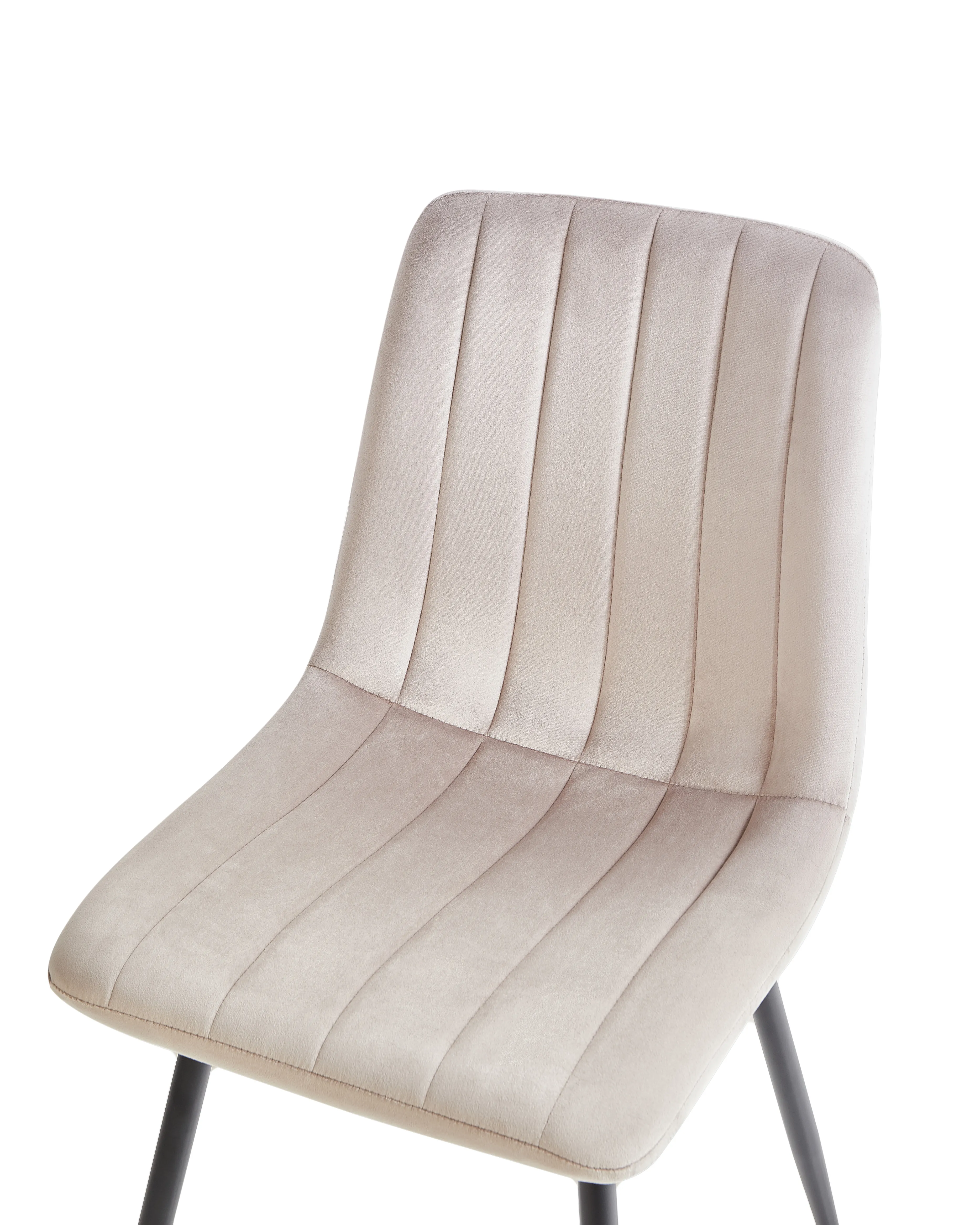 Set van 4 eetkamerstoelen KALISPELL Fluweel Beige