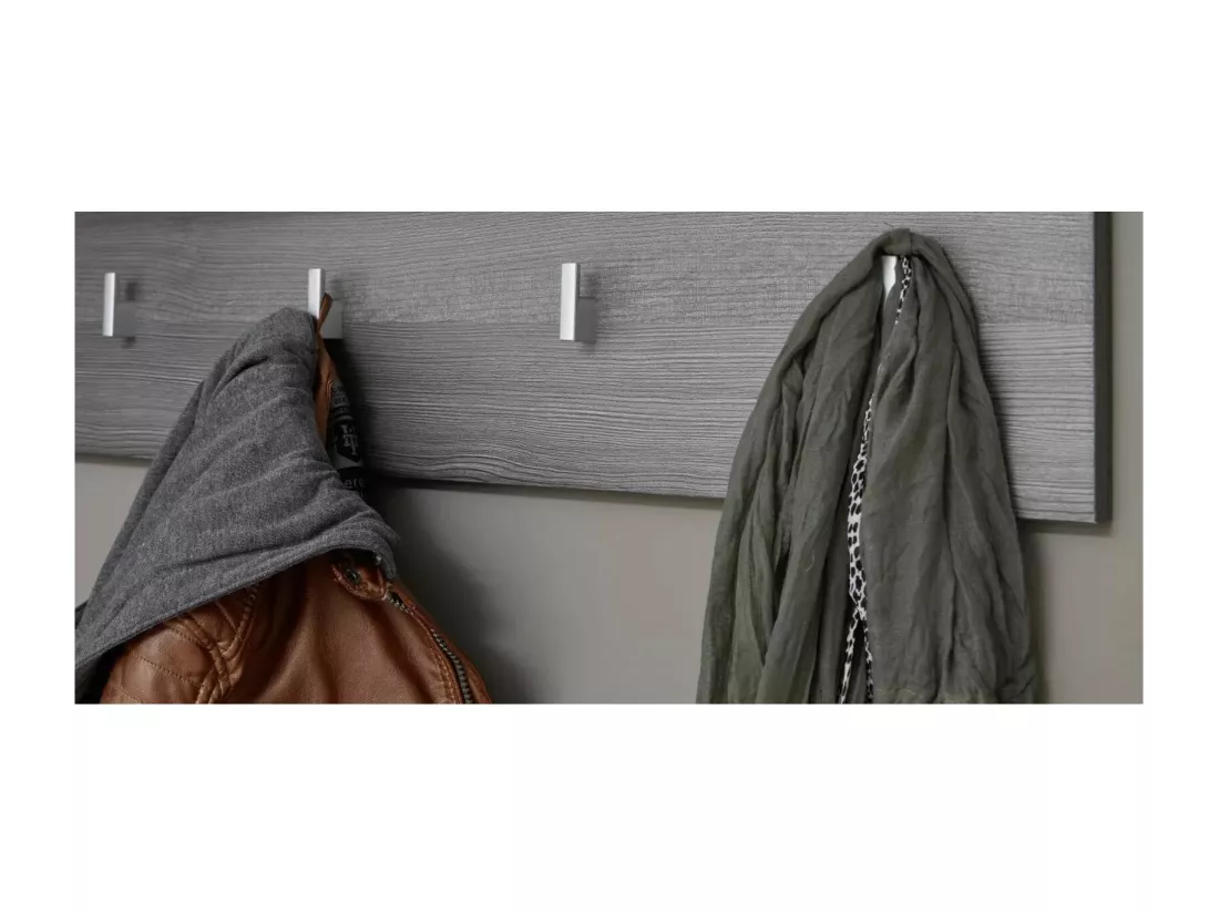 Porte-manteau 4 crochets mélaminé gris Bezzi
