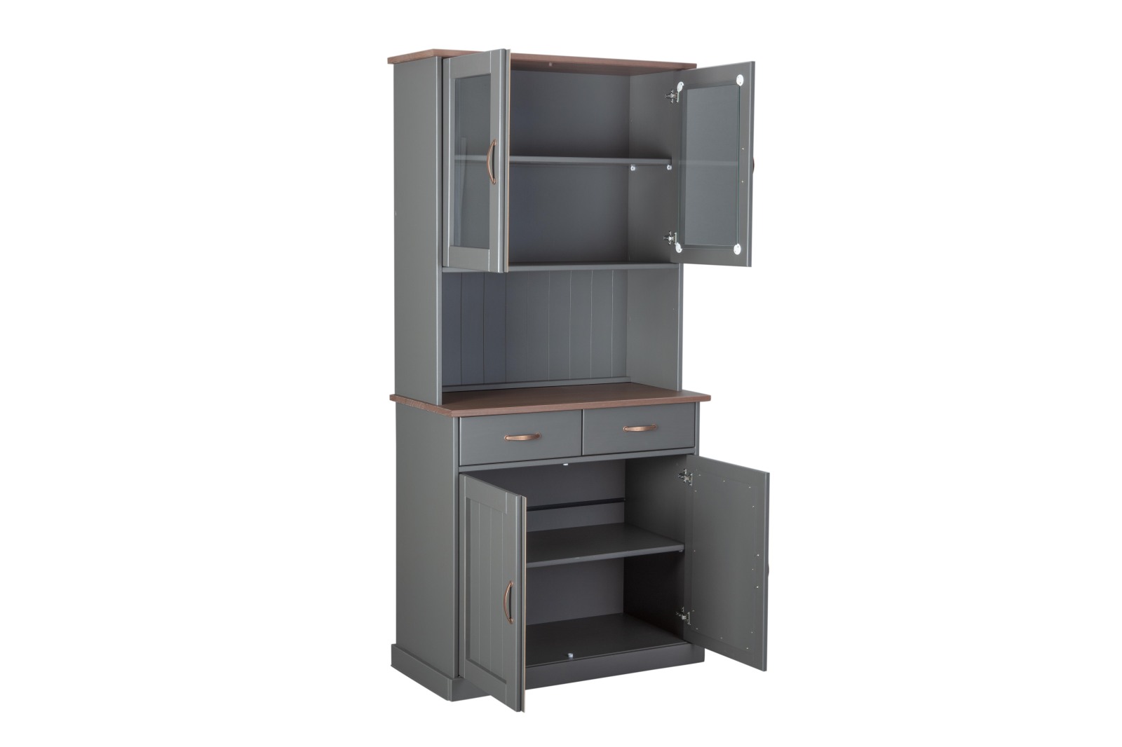 Buffetschrank LUZERNA - grau-sepiabraun - Kiefer massiv