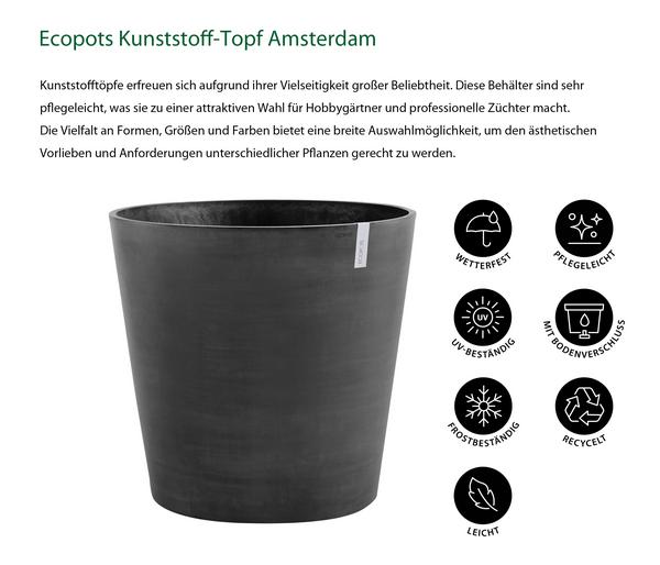 Ecopots Kunststoff-Topf Amsterdam mit Rollen,