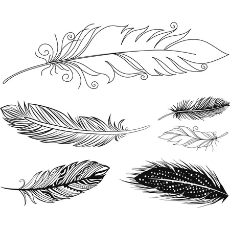 Heyda 204888685 Stempel-Set „Federn“