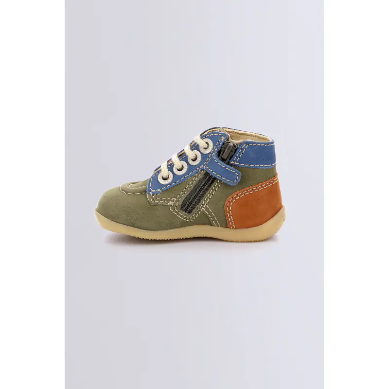 Bonzip Kaki fonce BOTTILLONS Cuir Garçon