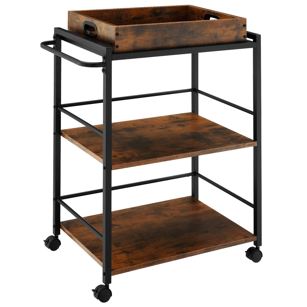 Serveerwagen tectake Worcester Industriële Stijl 65 x 41,5 x 87 cm
