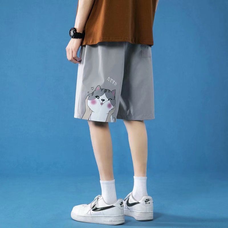 Cowpow - Wijde shorts met kattenprint