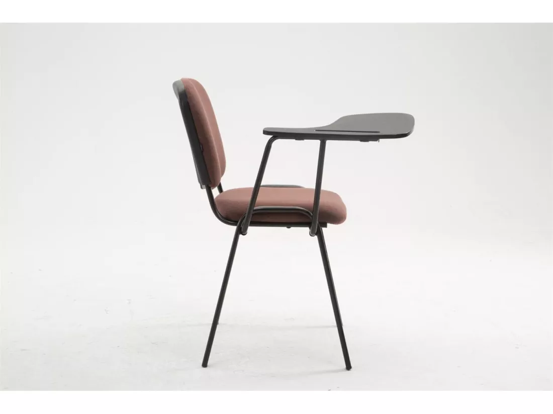 Chaise de conférence - Tissu & Métal noir mat - Marron - Ken mit Klapptisch