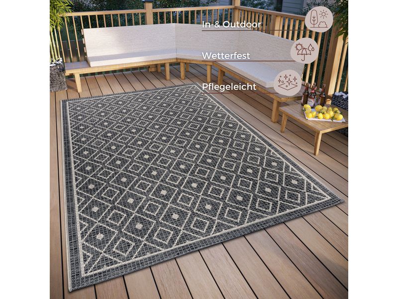 Hanse Home Teppich Lahal 115 cm x 170 cm, Beige/Grau In- & Outdoor Teppich