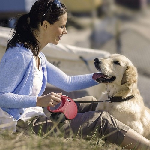 Nova guia extensível clássica para cães, rosa.