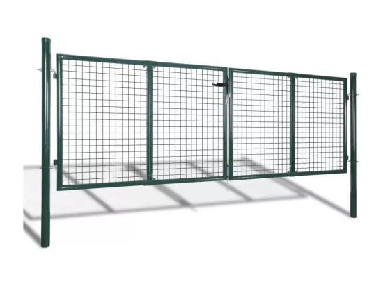 Portail de cl?ture Acier 306x150 cm Vert