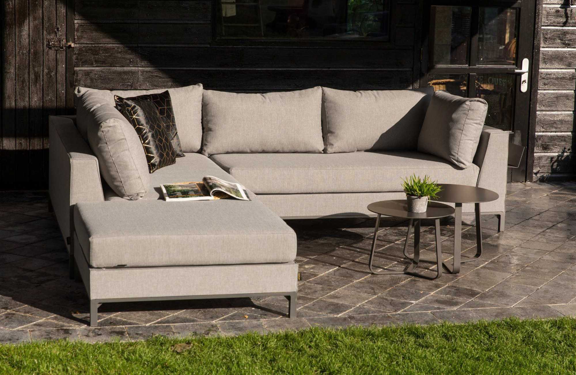 Loungeset Sicilië links - Stone Grey