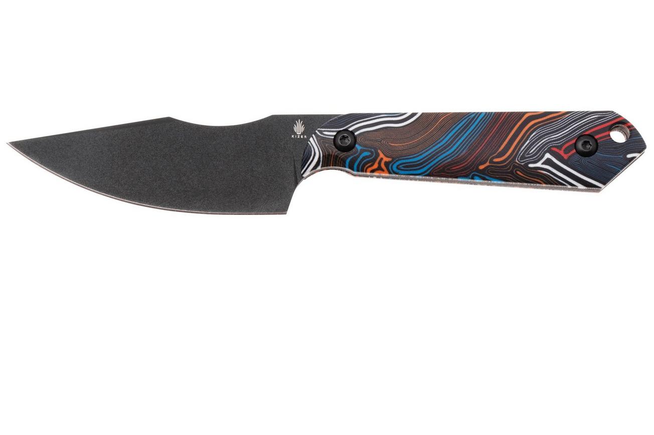 Kizer Harpoon Mini 1040S6 Black CPM 3V, G-Mascus, vaststaand mes, Maverick Customs design