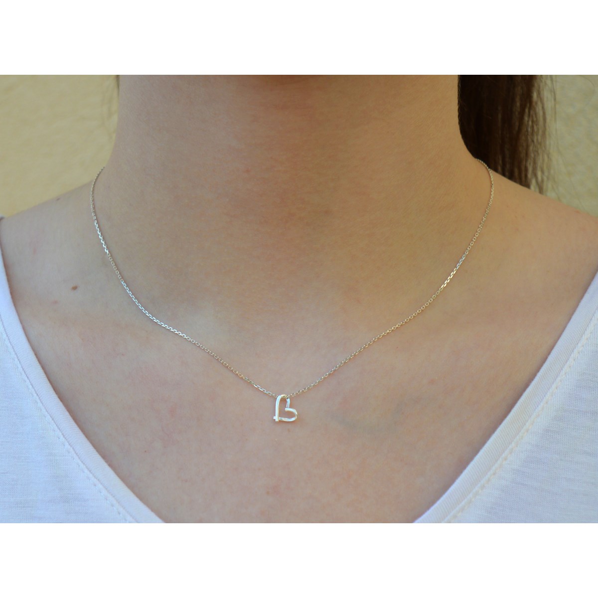 Collier délicat médaille coeur argent 925