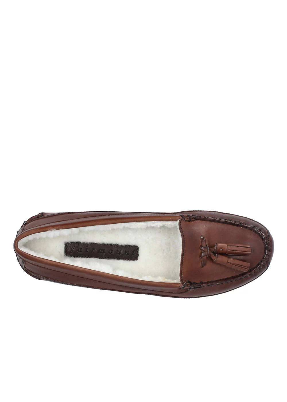 PANTOUFUR TASSEL SLIPPERS CUIR MOUTON BEIGE