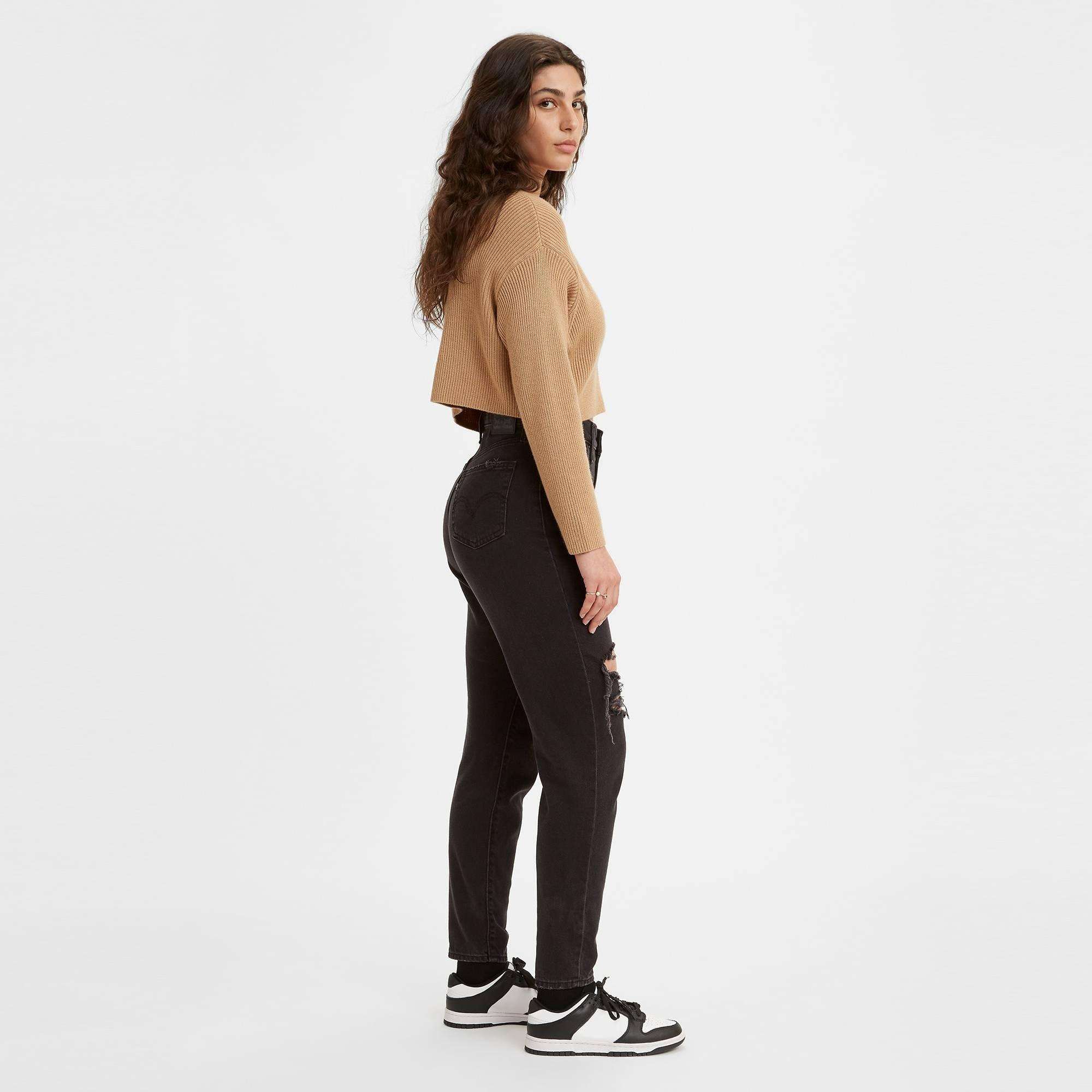 Levis High Waist Ripped Mom Jeans