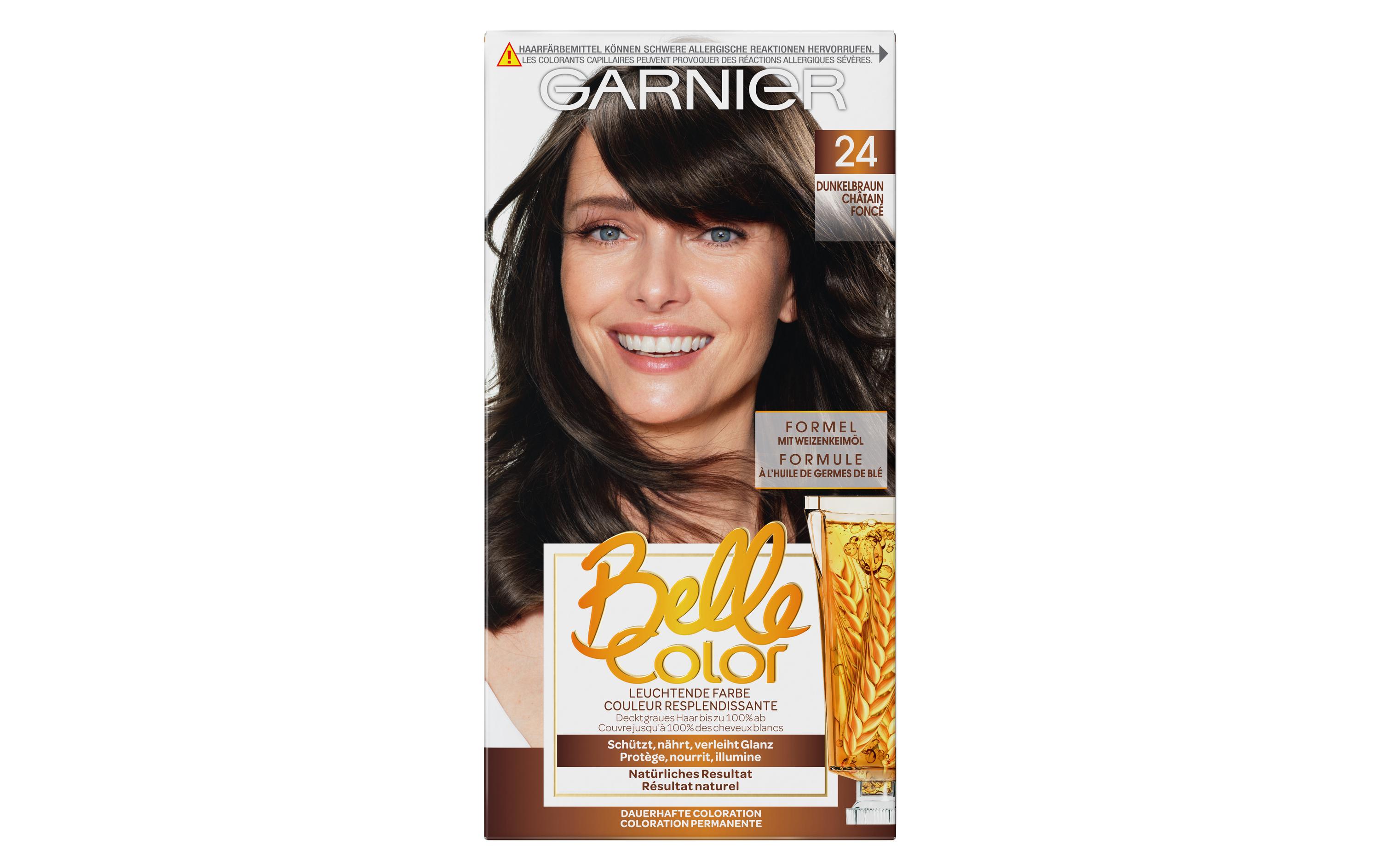 Haarcoloration Belle Color 24 DunkelbraunPermanente Haarfarbe für einen natürlichen Farbton