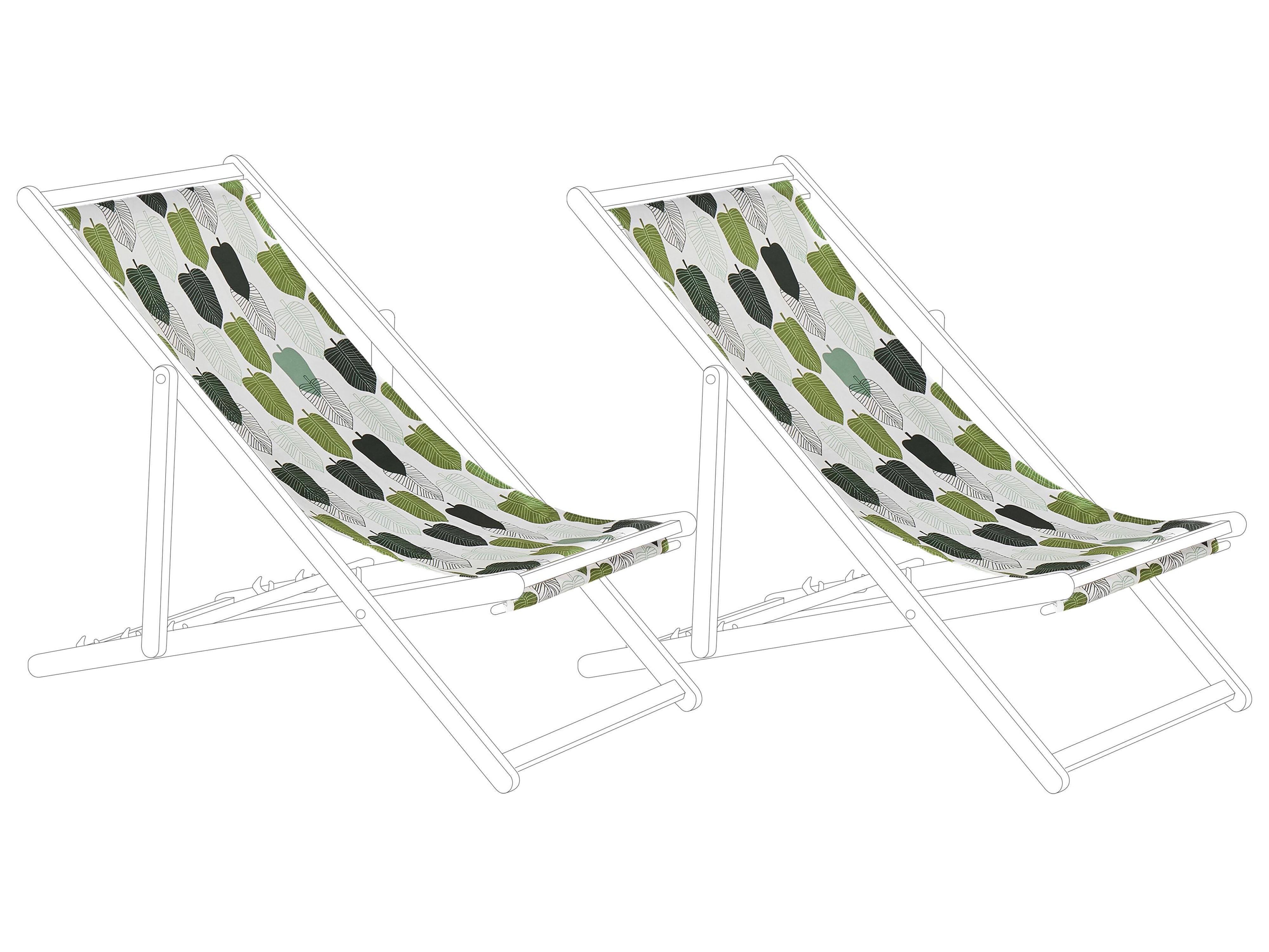 Set van 2 vervangingshoezen voor ligstoel ANZIO/AVELLINO 113 x 44 cm Groen