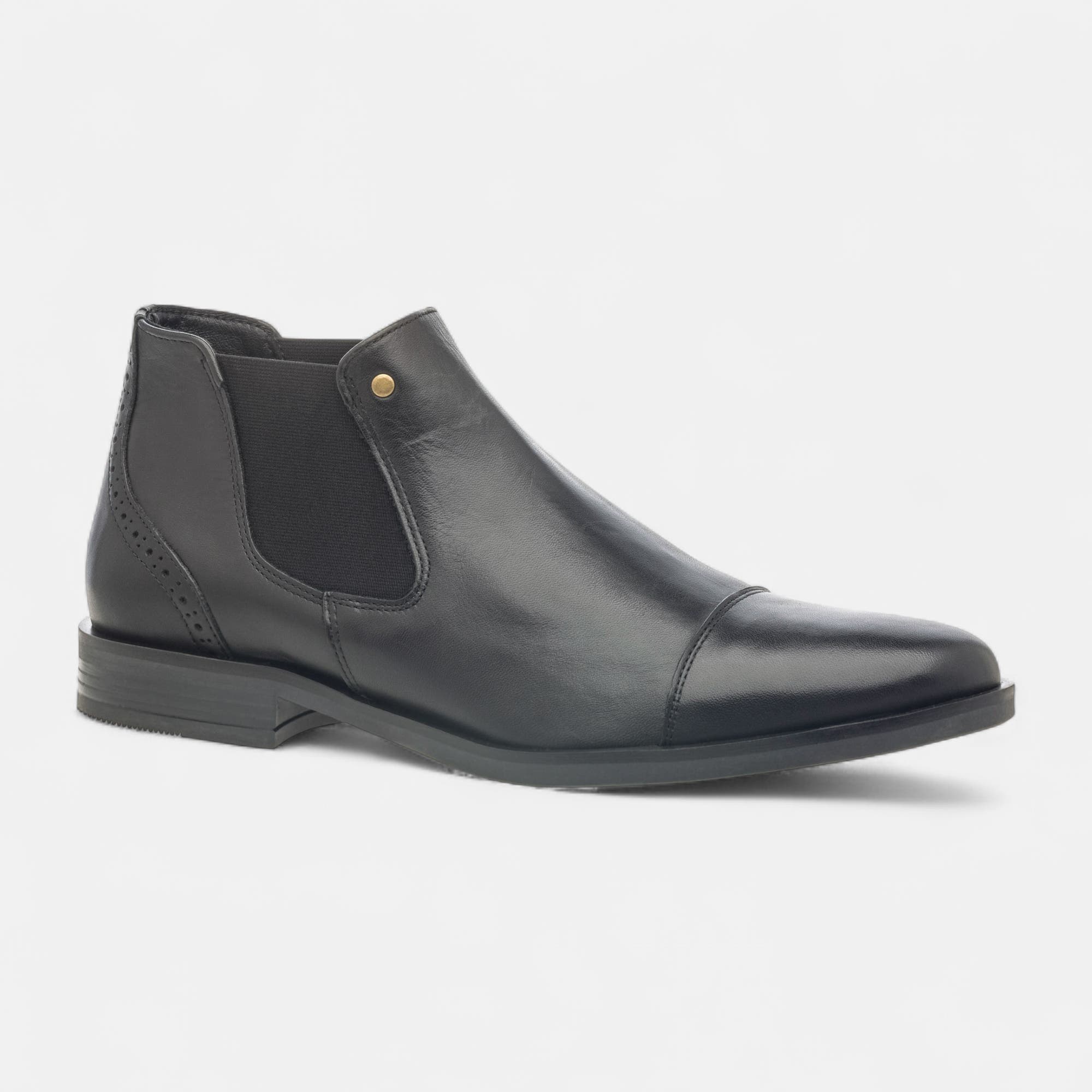 Boots chelsea Homme en cuir noir