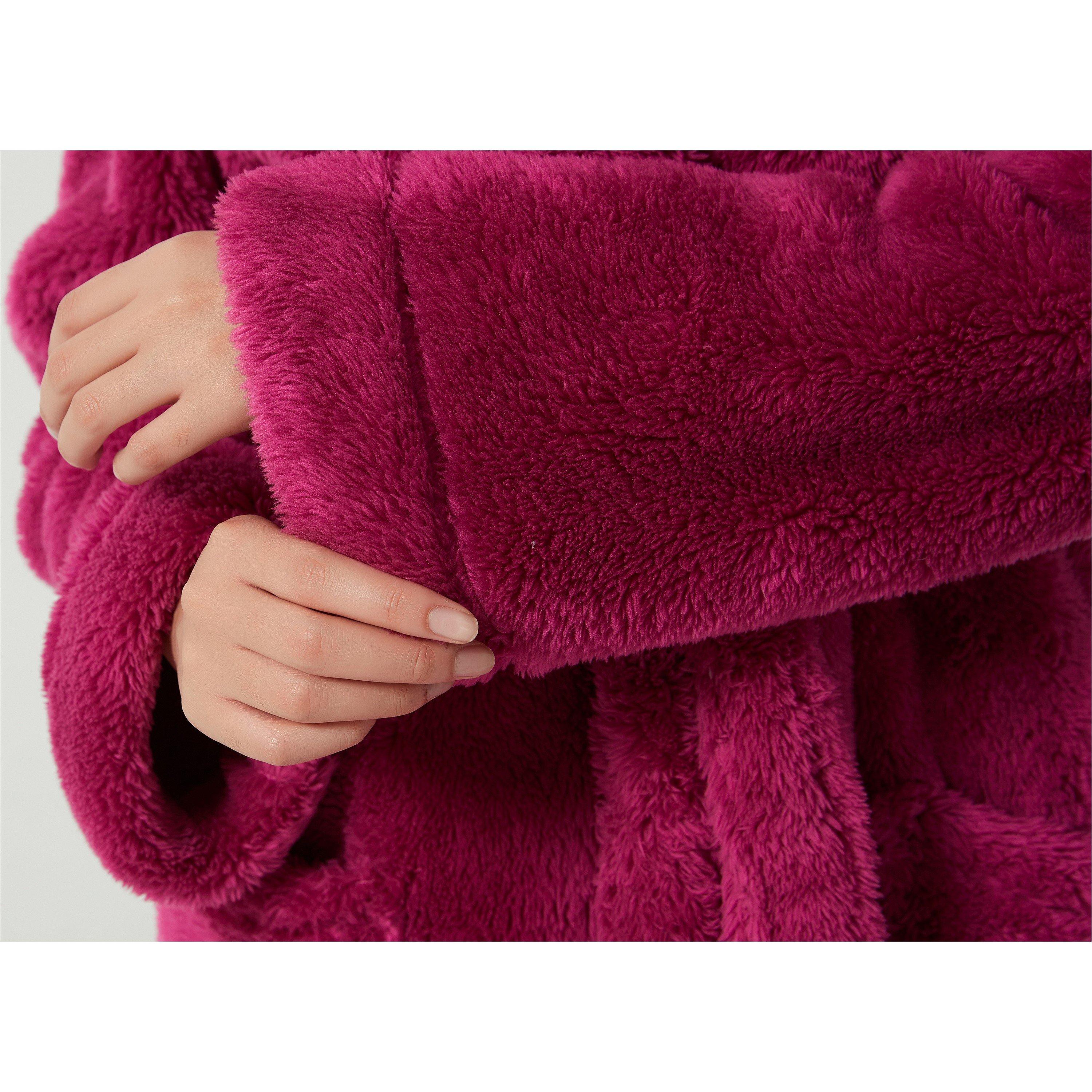 Linea Ladies Luxury Hooded Fleece Dressing Gown