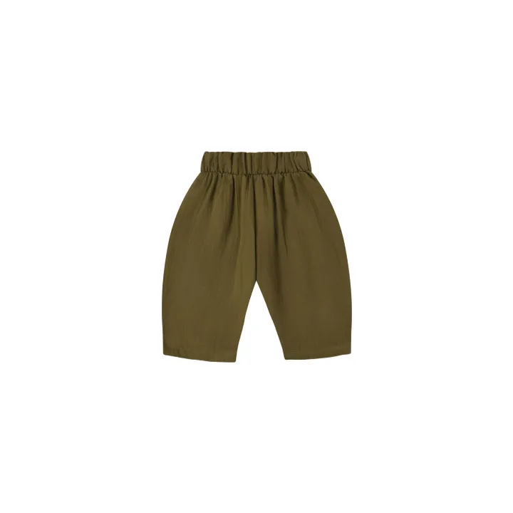 Organic Zoo Pantalon Fisherman Mousseline | Vert olive