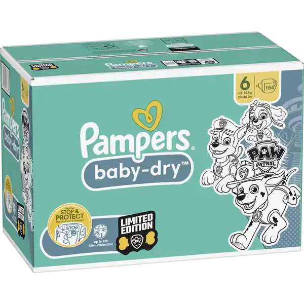 Baby dry Windeln Gr. 6 Extra Large (13-18 kg) Monatsbox Paw Patrol 164ST